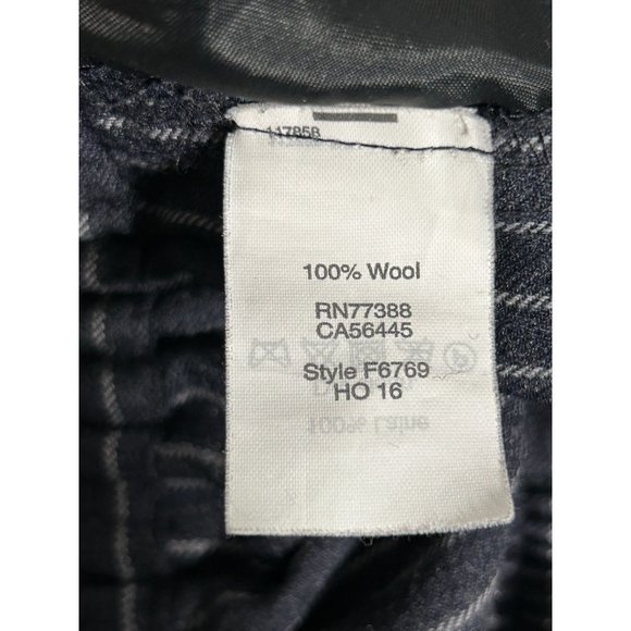 Madewell Bryant Wool Wide-Leg Gemma Stripe Pants in Navy - Sz S - Picture 8 of 9